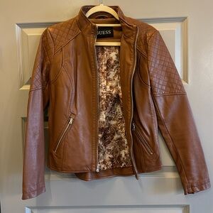 Guess Brown Faux Leather Jacket